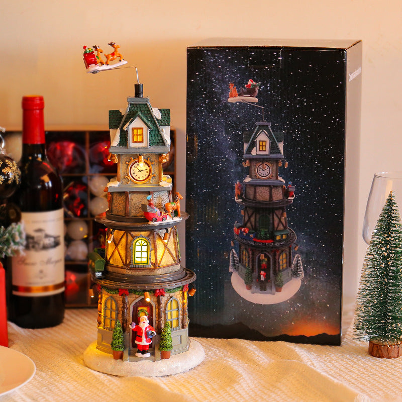 Christmas Glowing Rotating Music Box - LED Night Light & Festive Gift for Children & Adults