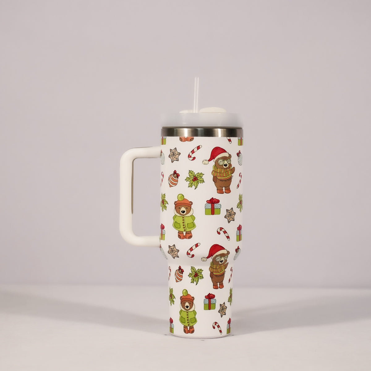 Christmas 40oz Insulated Tumbler with Handle - 304 Stainless Steel Thermal Car Mug