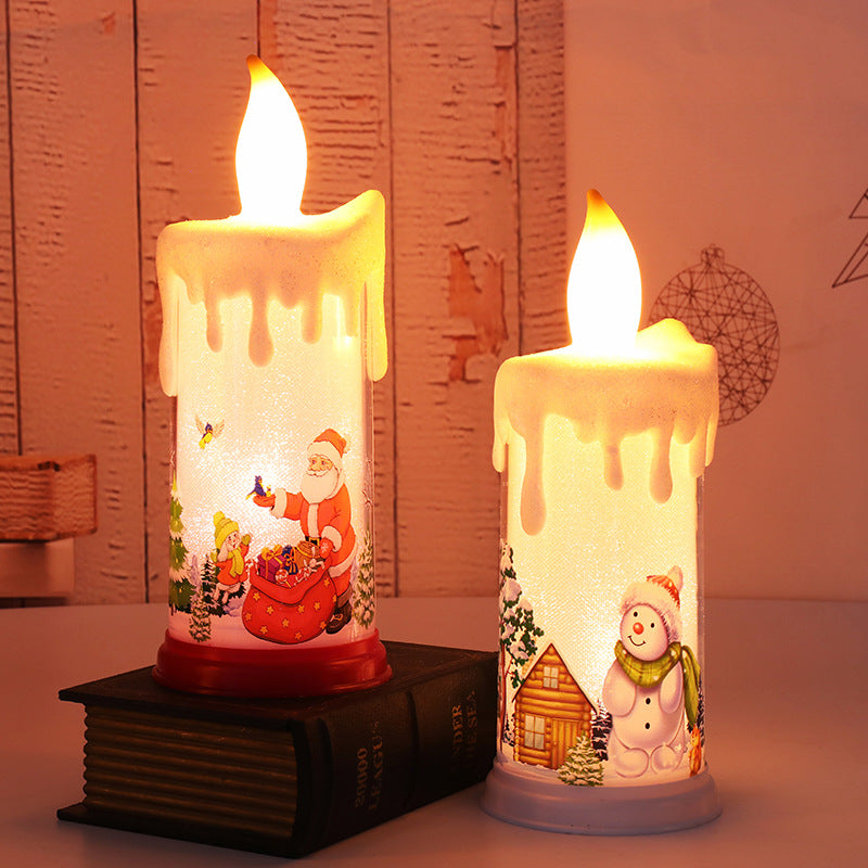 Christmas LED Flame Candle Night Light – Santa Claus & Snowman