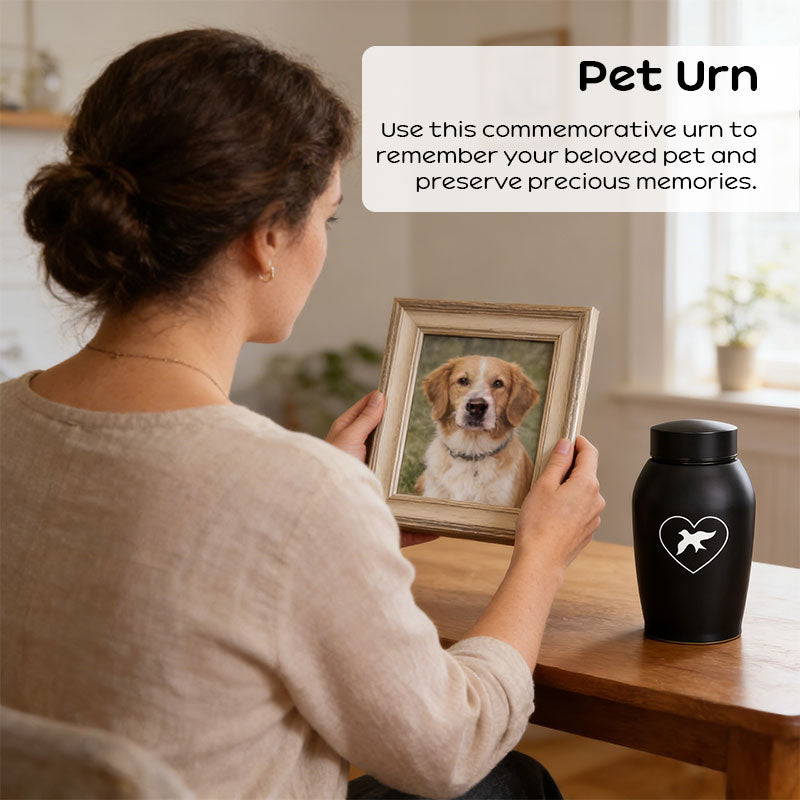 Stainless Steel Pet Memorial Urn - Portable Moisture-Proof Ash Keepsake for Small Pets