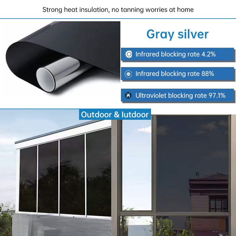 One-Way Window Privacy Film - Static Cling UV Blocking Heat Control Window Tint