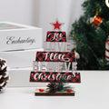 Wooden Hollow Christmas Tree Desktop Ornament – Festive Party Decoration