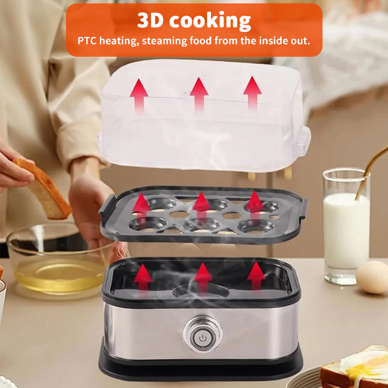 Smart Egg Cooker | 6-Egg Stainless Steel Rapid Boiler with Auto Shut-Off