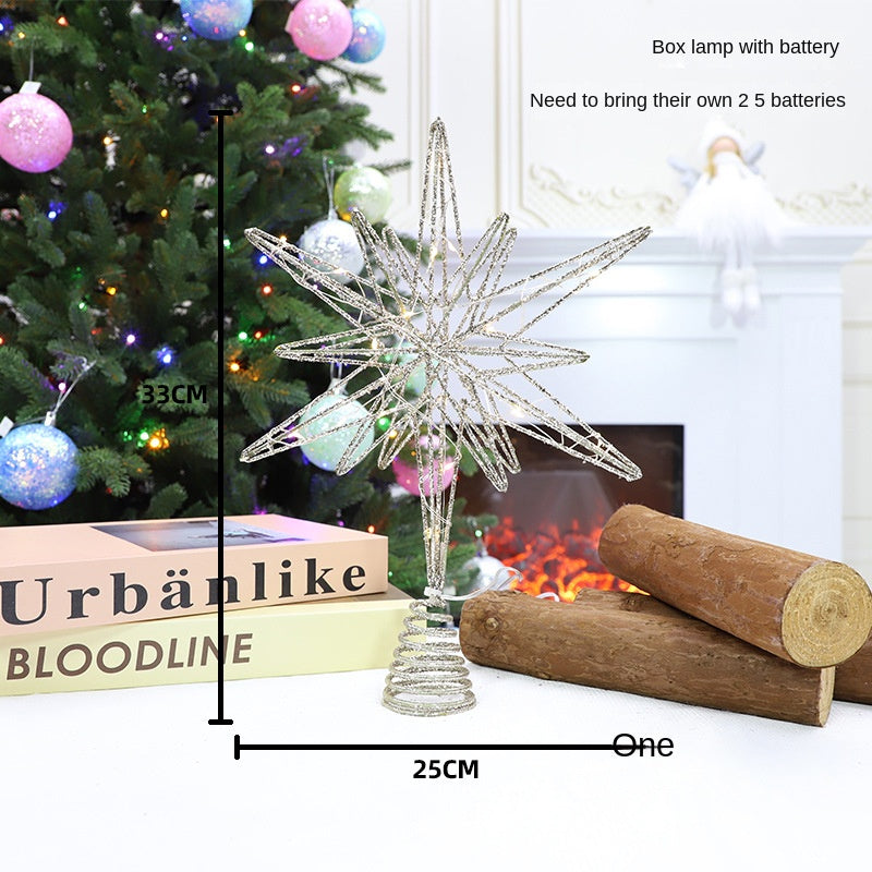 3D Iron Carved Christmas Tree Topper Star - Luxury Metallic Star Decoration in 4 Designs