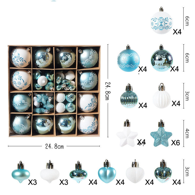 Snowflake Painted Christmas Baubles - European Style Hanging Tree Decorations in 3 Colourways