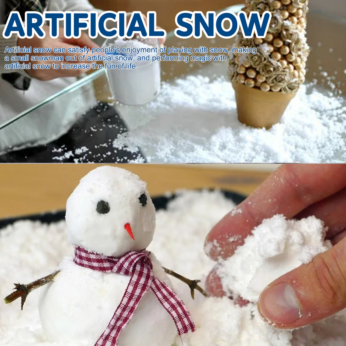 Artificial Snow Powder - Fake Snowflakes for Christmas Window Displays, Indoor Scenes & Magic Tricks