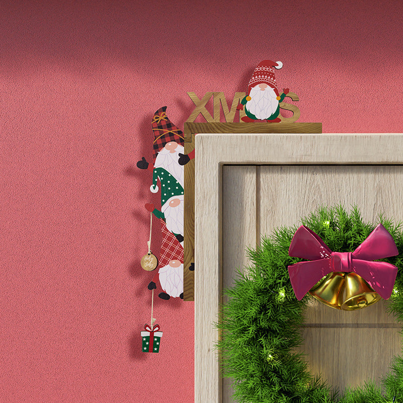 Christmas Door Frame Hanger Decoration - Wooden Festive Home Decor (Left or Right)