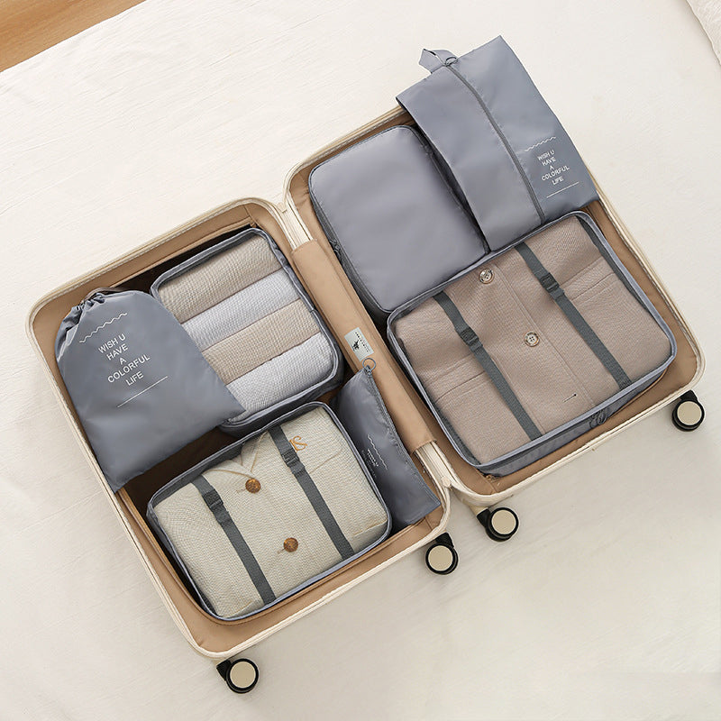 7-Piece Travel Packing Cubes Set - Luggage Organiser with Shoe Bag, 6 Colours