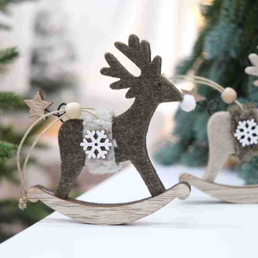 Christmas Nordic Felt Deer and Horse Decorations for Christmas Tree Hotel Window Display DIY Hanging Ornaments