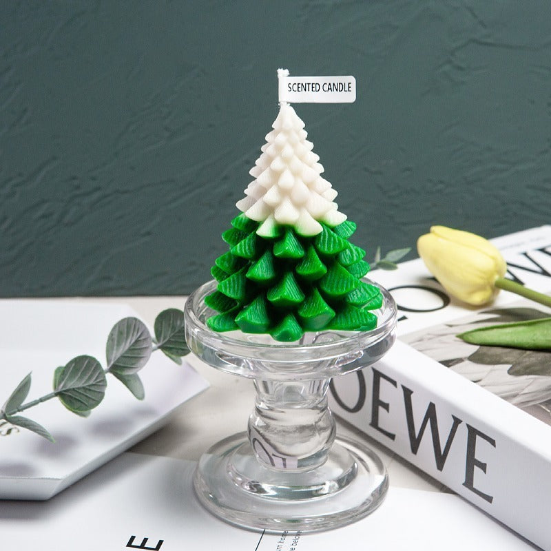 Christmas Tree Soy Wax Aromatherapy Candle - Festive Scented Decoration & Photography Prop