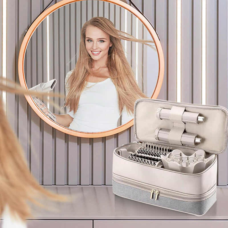 2-Layer Waterproof Hair Styler Travel Case – Fits Dyson Airwrap, Shark Flexstyle & More