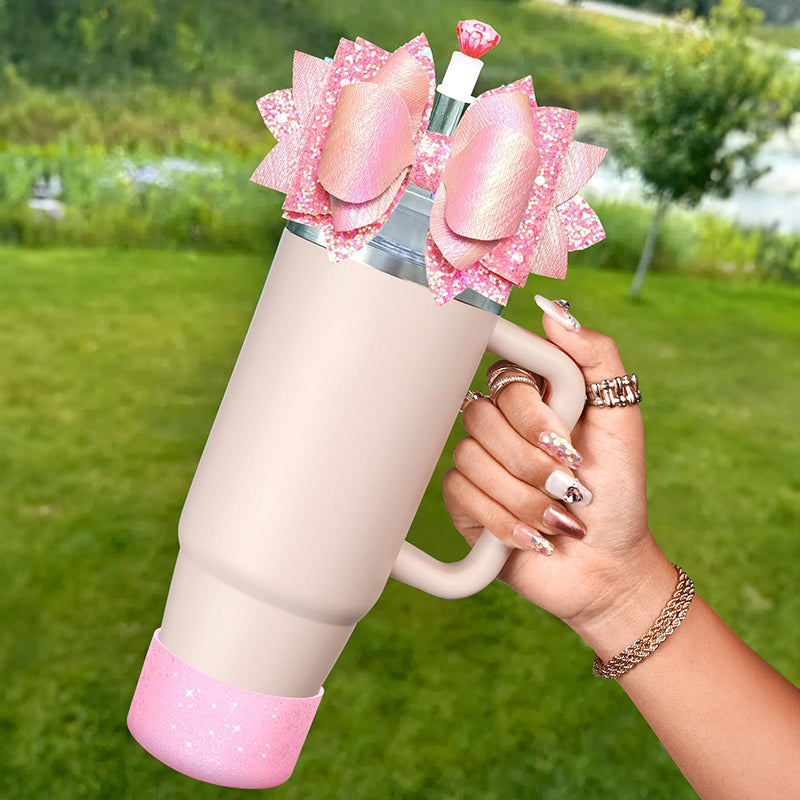 Stanley Cup Accessories Set – Bow Straw Topper, Diamond Straw Cover & Cup Boot (3 Piece)