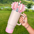 Stanley Cup Accessories Set – Bow Straw Topper, Diamond Straw Cover & Cup Boot (3 Piece)