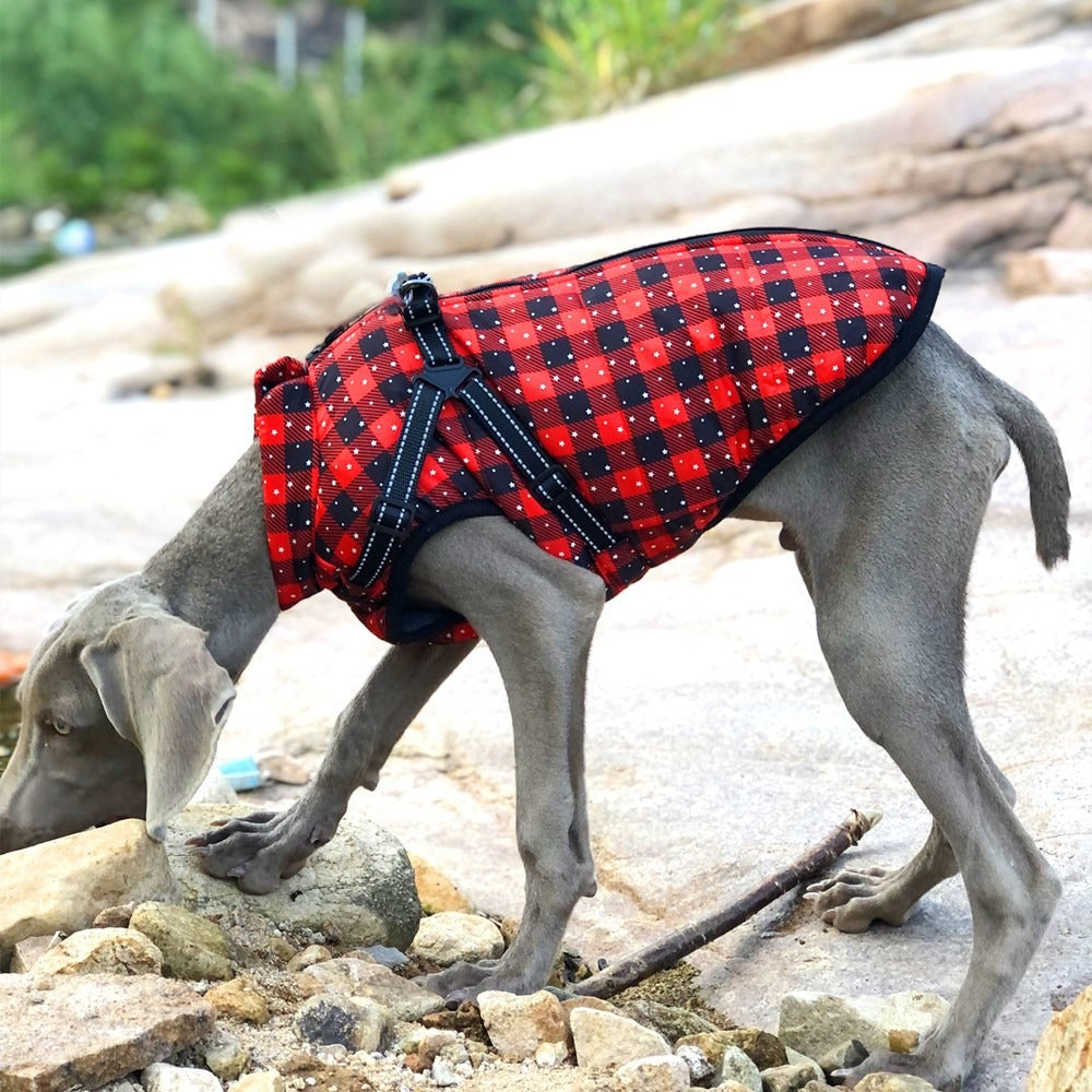 Christmas Large Dog Coat - Thickened Warm Padded Jacket for Big Dogs (3XL-5XL)