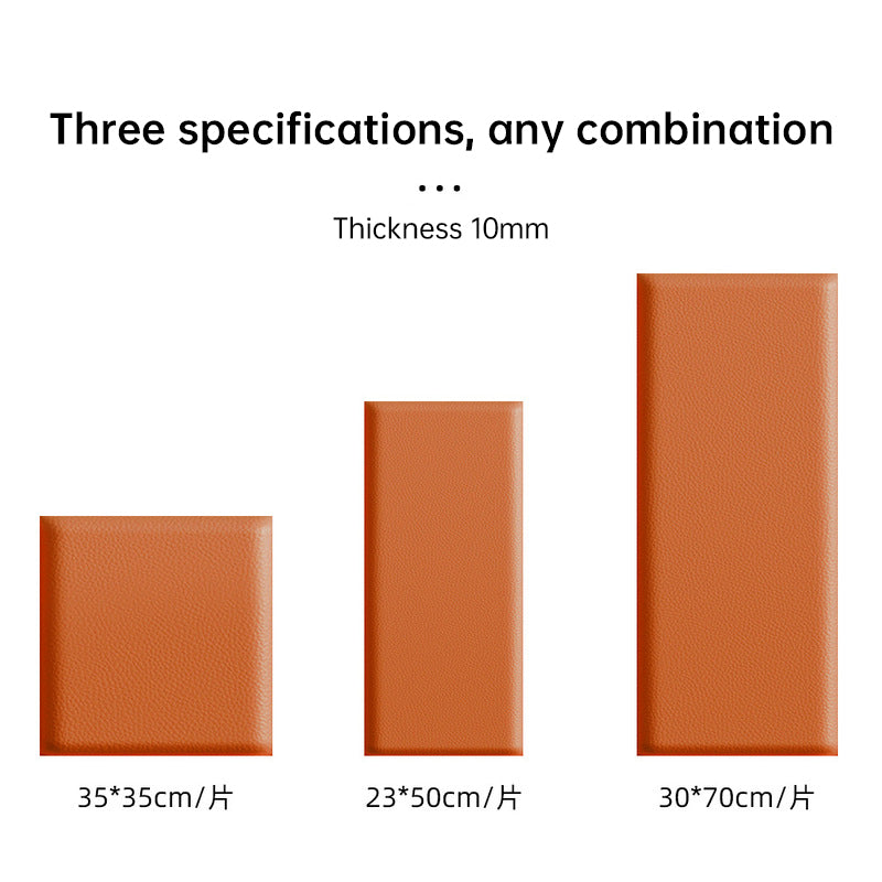 Self-Adhesive 3D Soft Leather Wall Panels - Anti-Collision Bedhead and Wall Décor Tiles, 2-8 pcs