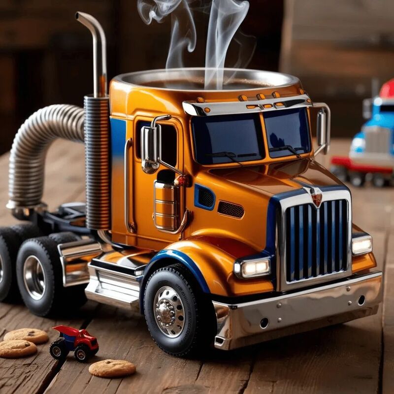 Truck-Design Coffee Mug – Creative 11oz Semi-Truck Ceramic Cup