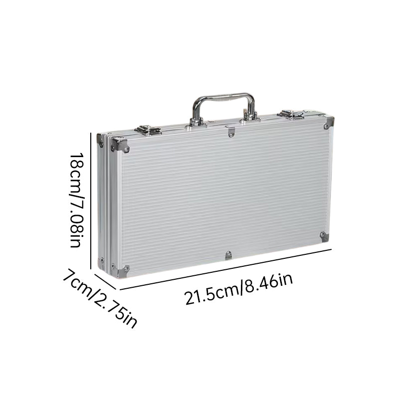 500 PCS Poker Chip Set – Texas Hold'em Casino Kit with Aluminium Briefcase, Dice, Cards & Dealer Button