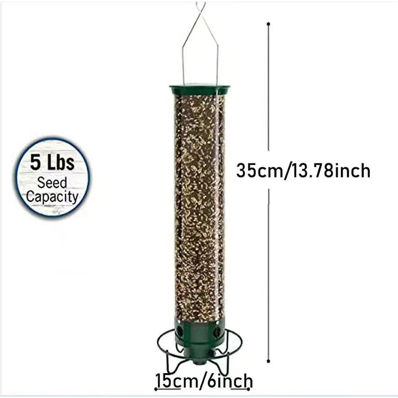 Squirrel-Proof Spinning Bird Feeder - Weight-Activated Hanging Seed Dispenser
