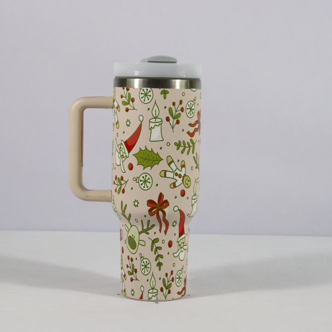 Christmas 40oz Insulated Tumbler with Handle - 304 Stainless Steel Thermal Car Mug