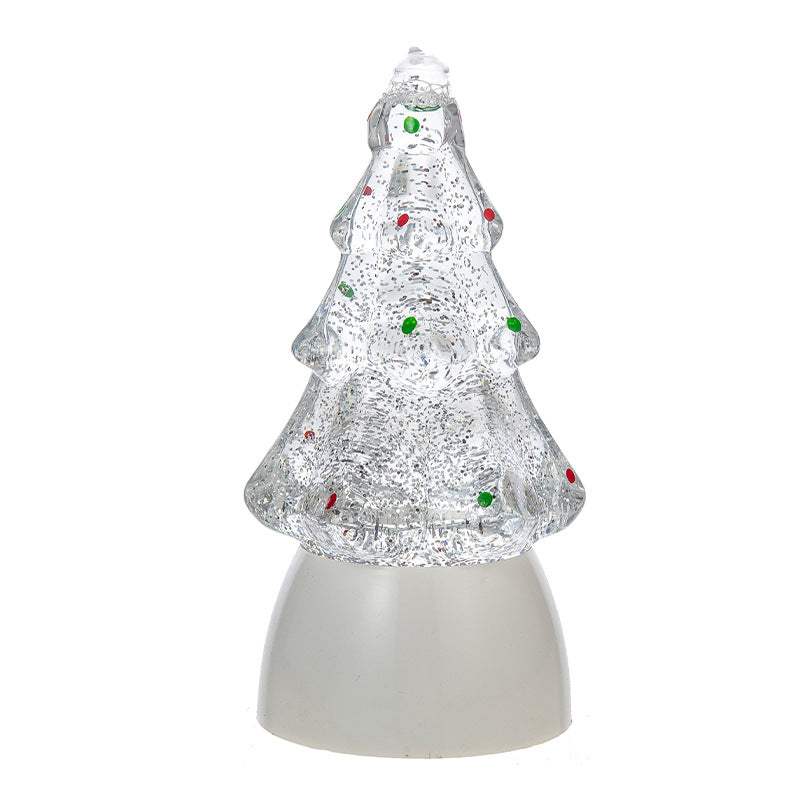 Christmas Crystal Ball Music Box Night Light - Snowflake Tree Scene with Lights in 2 Colours