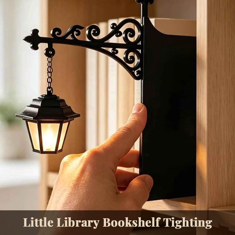 Vintage Library LED Lantern – Warm Glow Bookshelf & Reading Lamp