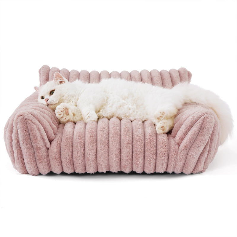 Pet Sofa Dog Bed with Washable Cover – Plush All-Season Dog & Cat Mattress