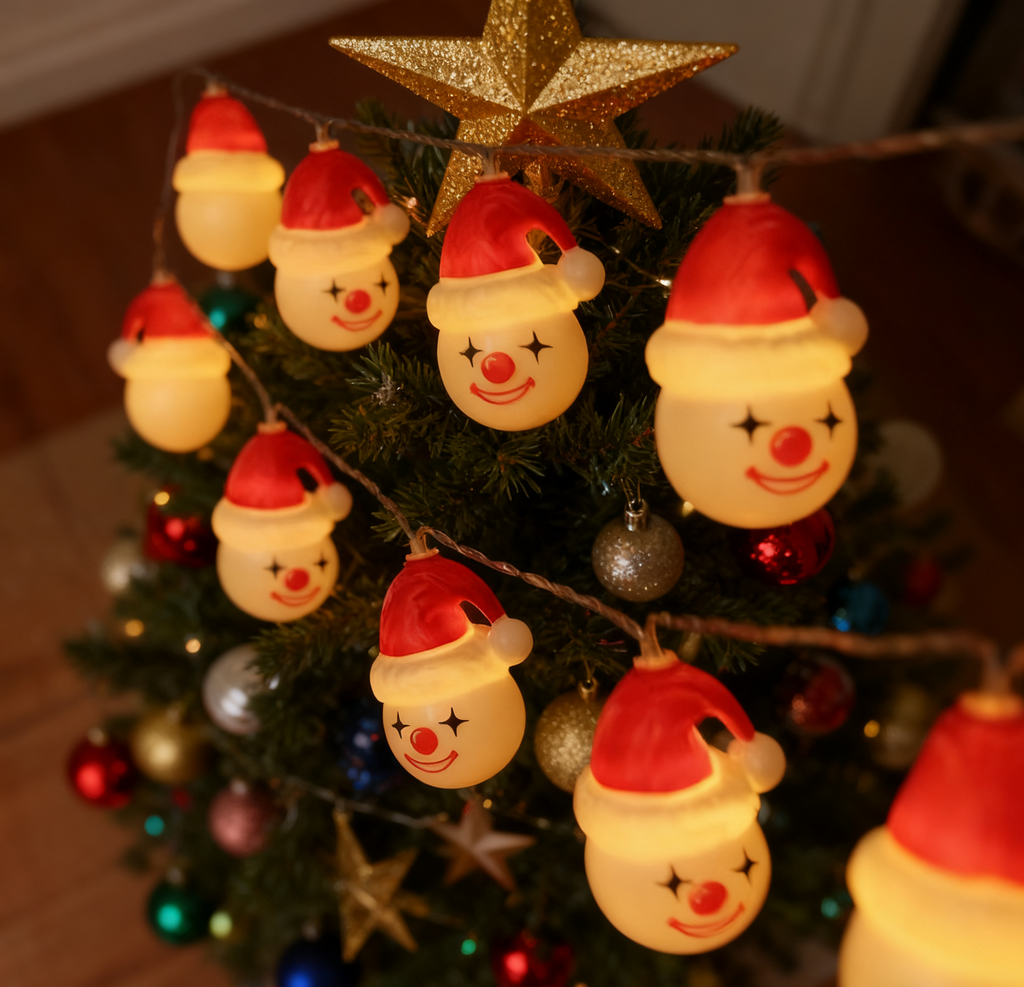 Christmas Joker Snowman LED Light String - Fun Festive Lights (Battery or USB)