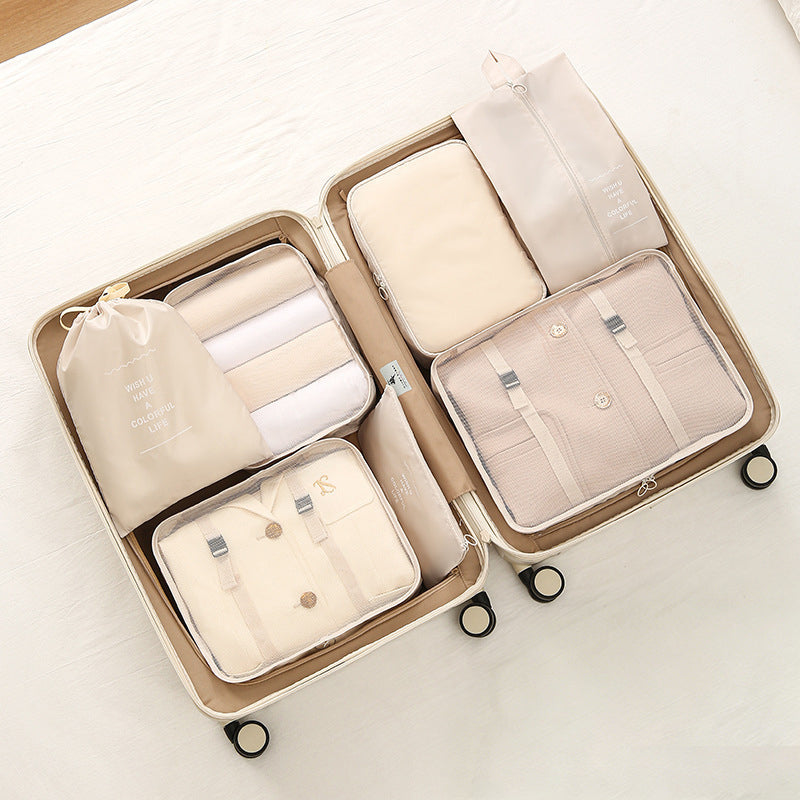 7-Piece Travel Packing Cubes Set - Luggage Organiser with Shoe Bag, 6 Colours