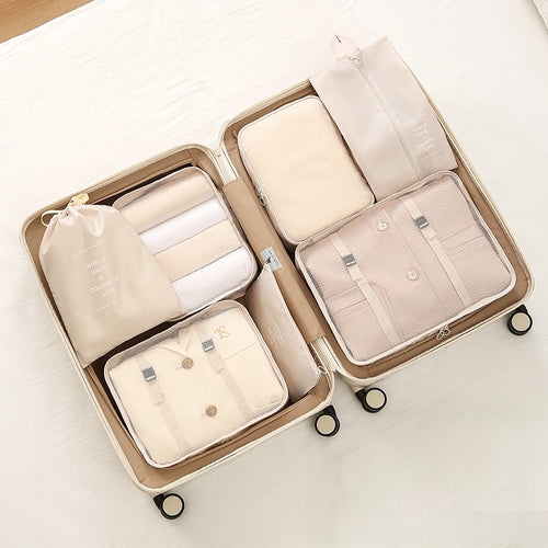 7-Piece Travel Packing Cubes Set - Luggage Organiser with Shoe Bag, 6 Colours