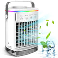Portable USB Air Cooler Fan with Humidifier & Mist Spray - 4-Speed Desktop Cooling Fan with Timer