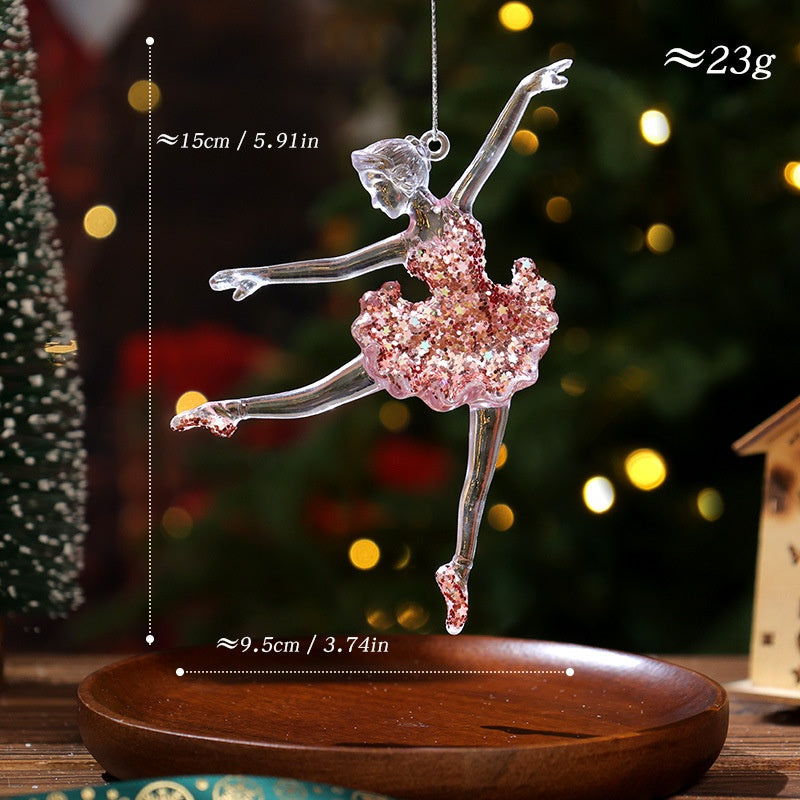 Christmas Decorative Creative Hanging Ornament Acrylic Transparent Snowflake Crystal Pendant Ice Crystal Hanging Decoration for Christmas Tree