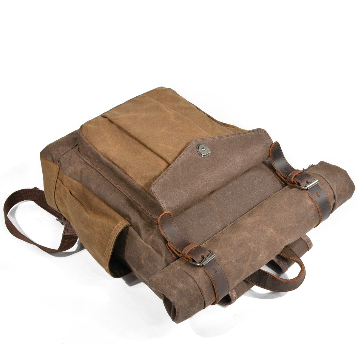 Men's Wax Canvas Backpack – Large Capacity Waterproof Hiking & Travel Bag