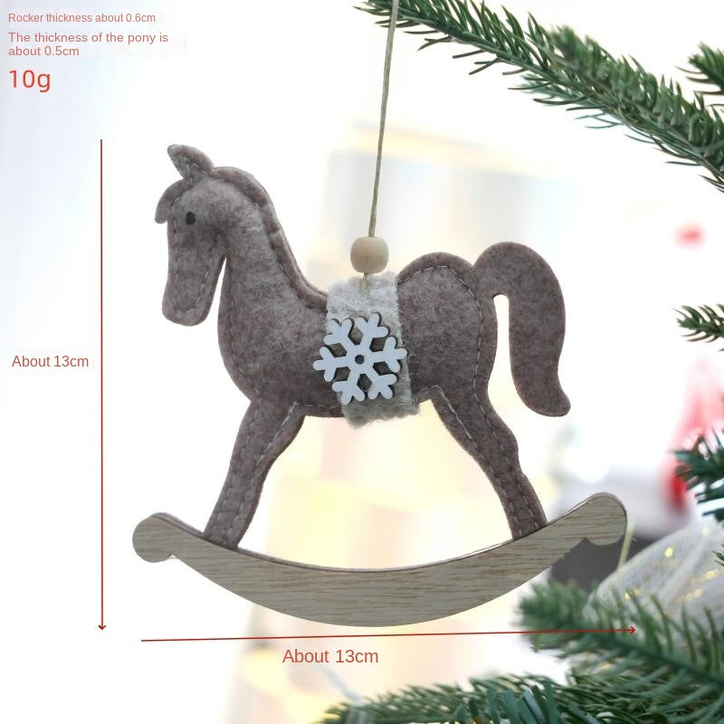 Christmas Nordic Felt Deer and Horse Decorations for Christmas Tree Hotel Window Display DIY Hanging Ornaments