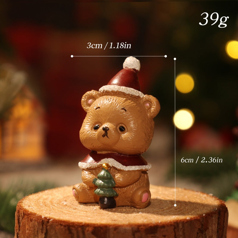 Christmas Resin Animal Figurine Ornament - Cute Festive Character Decoration in 7 Designs