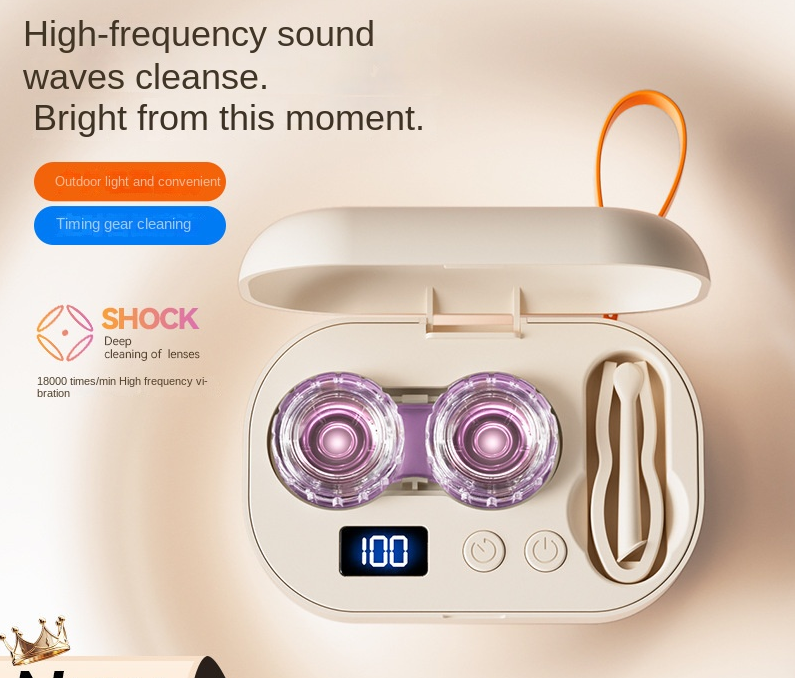 Ultrasonic Contact Lens Cleaner – USB Rechargeable Automatic Cleaning Case