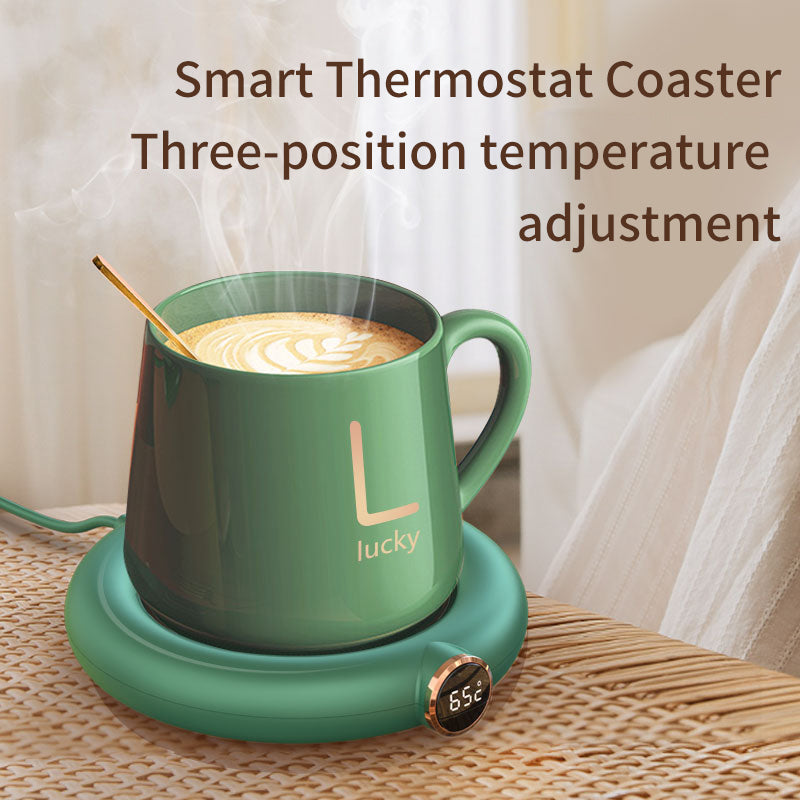 Smart Heating Coaster – USB Thermostatic Drink Warmer, Keeps Drinks at 55°C