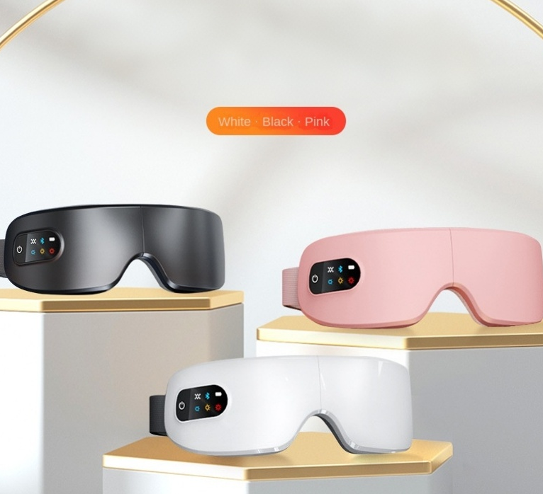Eye Massage Device with Heat Therapy & Vibration – Foldable Rechargeable Eye Mask