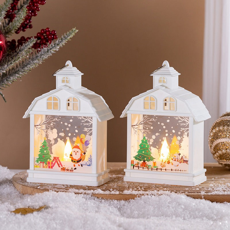 Retro LED Christmas Lantern Ornament - Handheld Nightlight Tree Pendant in 8 Designs