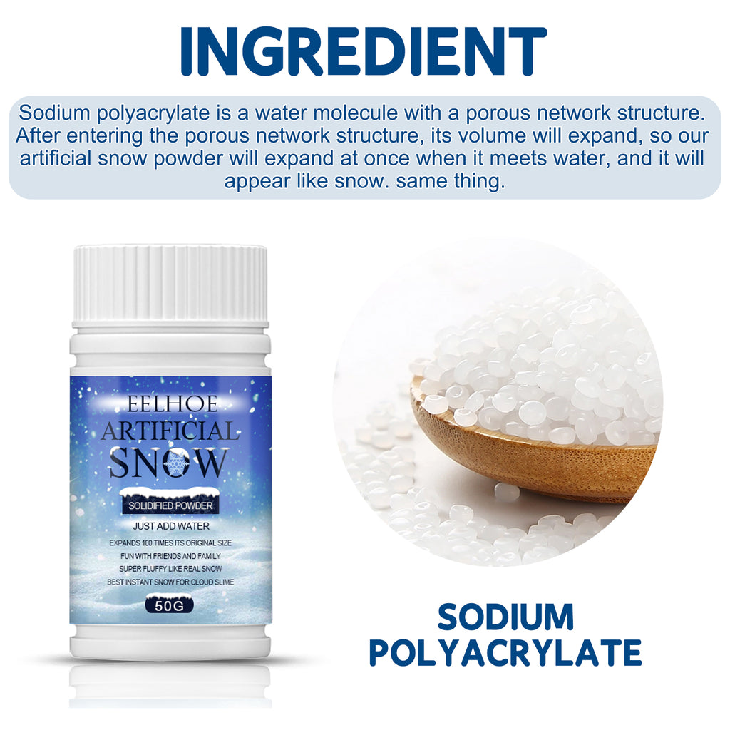 Artificial Snow Powder - Fake Snowflakes for Christmas Window Displays, Indoor Scenes & Magic Tricks