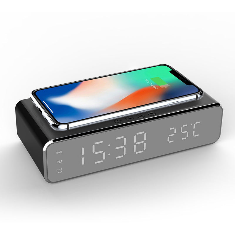 Smart LED Alarm Clock with Wireless Charging & Temperature Display - Bedside Digital Clock