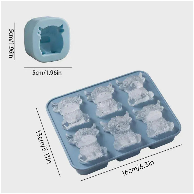 Highland Cow 3D Silicone Mould Set - For Chocolate, Fondant, Candles, Soap and Baking DIY