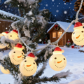 Christmas Snowman LED Light String - Warm White Festive Lights (Battery or USB)