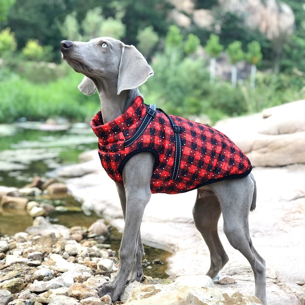 Christmas Large Dog Coat - Thickened Warm Padded Jacket for Big Dogs (3XL-5XL)