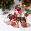 Mini Christmas Stocking Tree Pendant & Gift Bag - Santa, Snowman, Reindeer & Bear (15x10cm)