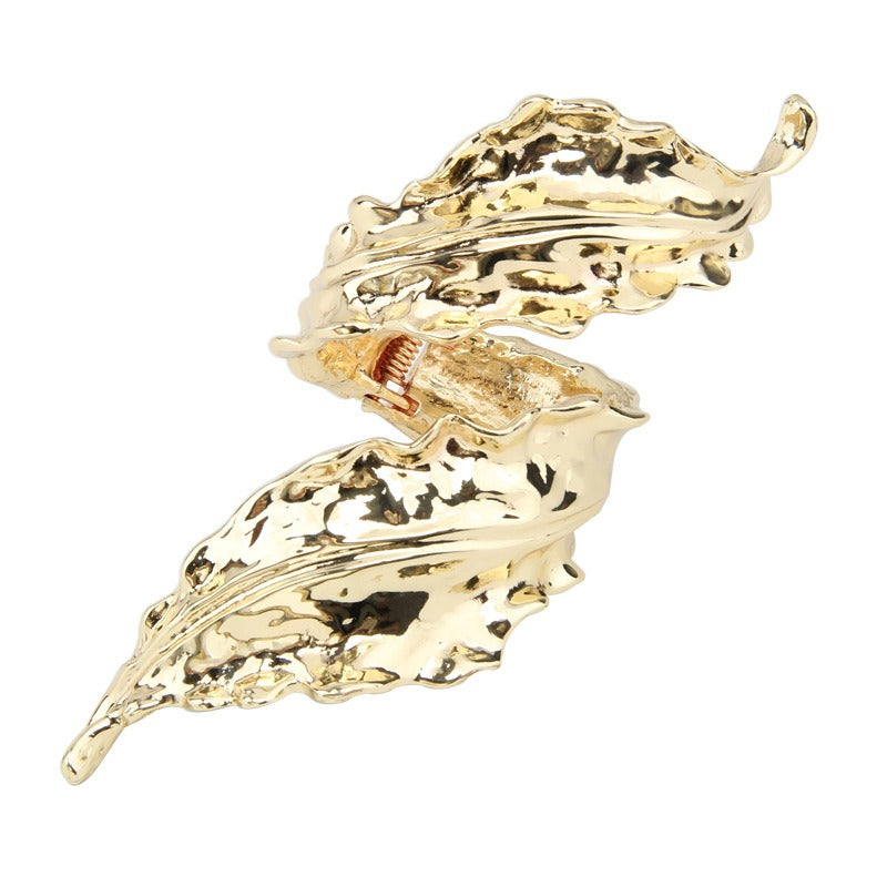 Retro Leaf Spiral Open Bracelet – Delicate Gold & Silver Women’s Cuff