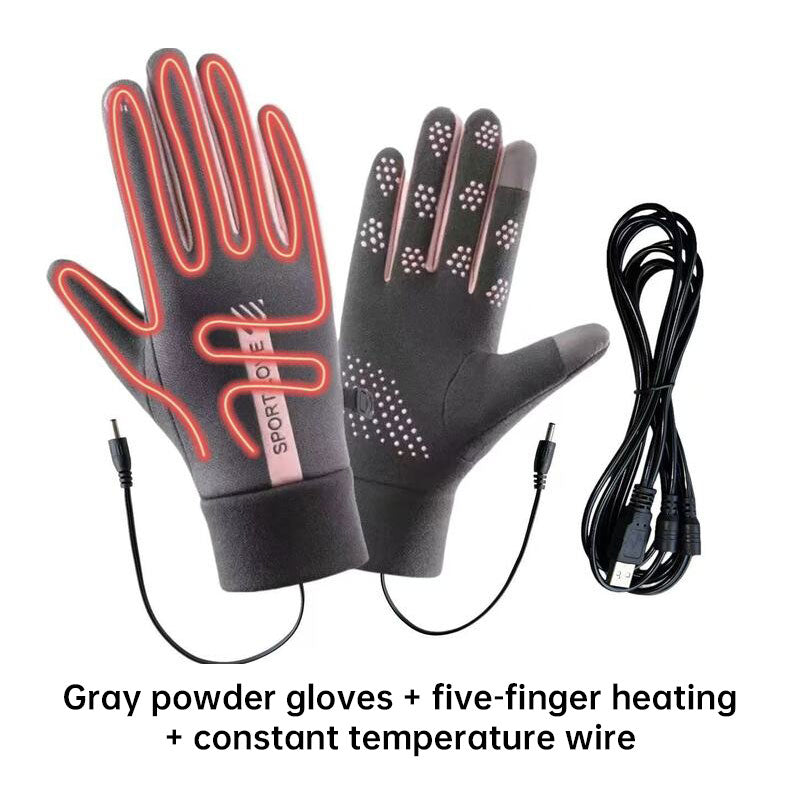 USB Rechargeable Heated Gloves - Anti-Slip Touchscreen Winter Gloves for Men and Women