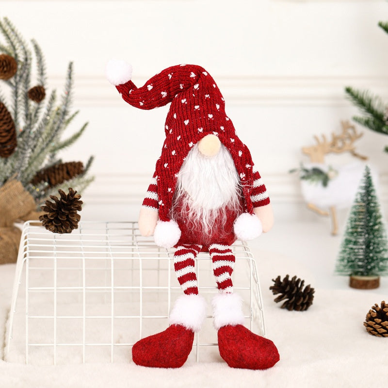 Special Christmas Decoration Supplies Creative Forest Man Knit Hat with Long Arms and Legs Doll Christmas Tree Ornament