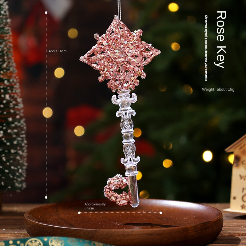 Christmas Decorative Hanging Ornament Acrylic Transparent Snowflake Crystal Pendant Ice Crystal Decoration for Christmas Tree