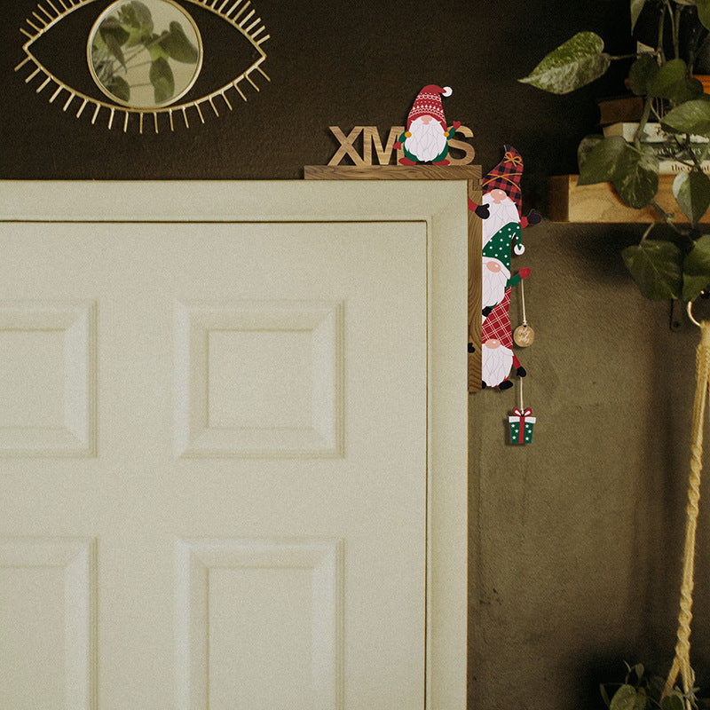 Christmas Door Frame Hanger Decoration - Wooden Festive Home Decor (Left or Right)