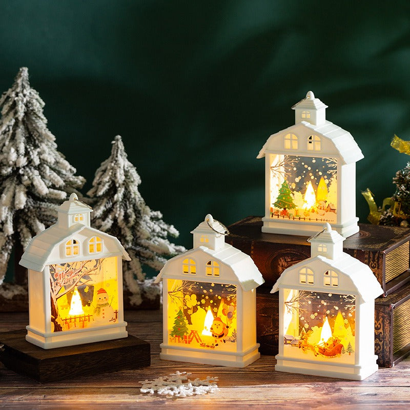 Retro LED Christmas Lantern Ornament - Handheld Nightlight Tree Pendant in 8 Designs
